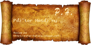 Péter Hetény névjegykártya